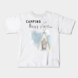 Camping is my happy place Kids T-Shirt